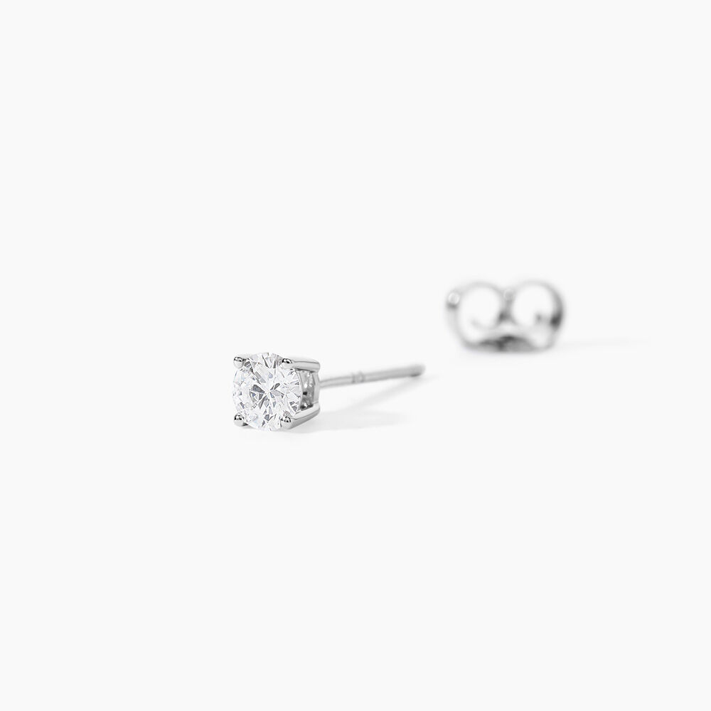 Boucle D'oreille Puce Unitaire Victoria Or Blanc Diamant - Boucles d'oreilles mariage Famille | Marc Orian