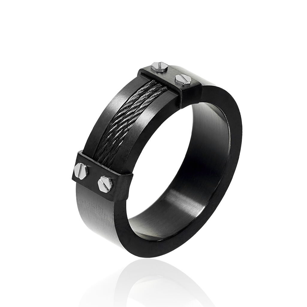 Bague Black Acier Noir - Bijoux fantaisie Homme | Marc Orian