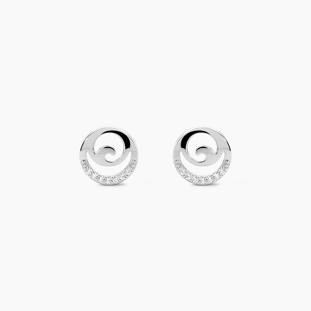 Boucles D'oreilles Pendantes Carole Argent Blanc Oxyde De Zirconium - Pendantes Femme | Marc Orian