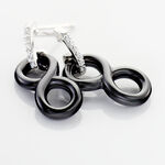 Boucles D'oreilles Pendantes Celinia Argent Blanc C&eacute;ramique Et Oxyde - Pendantes Femme | Marc Orian