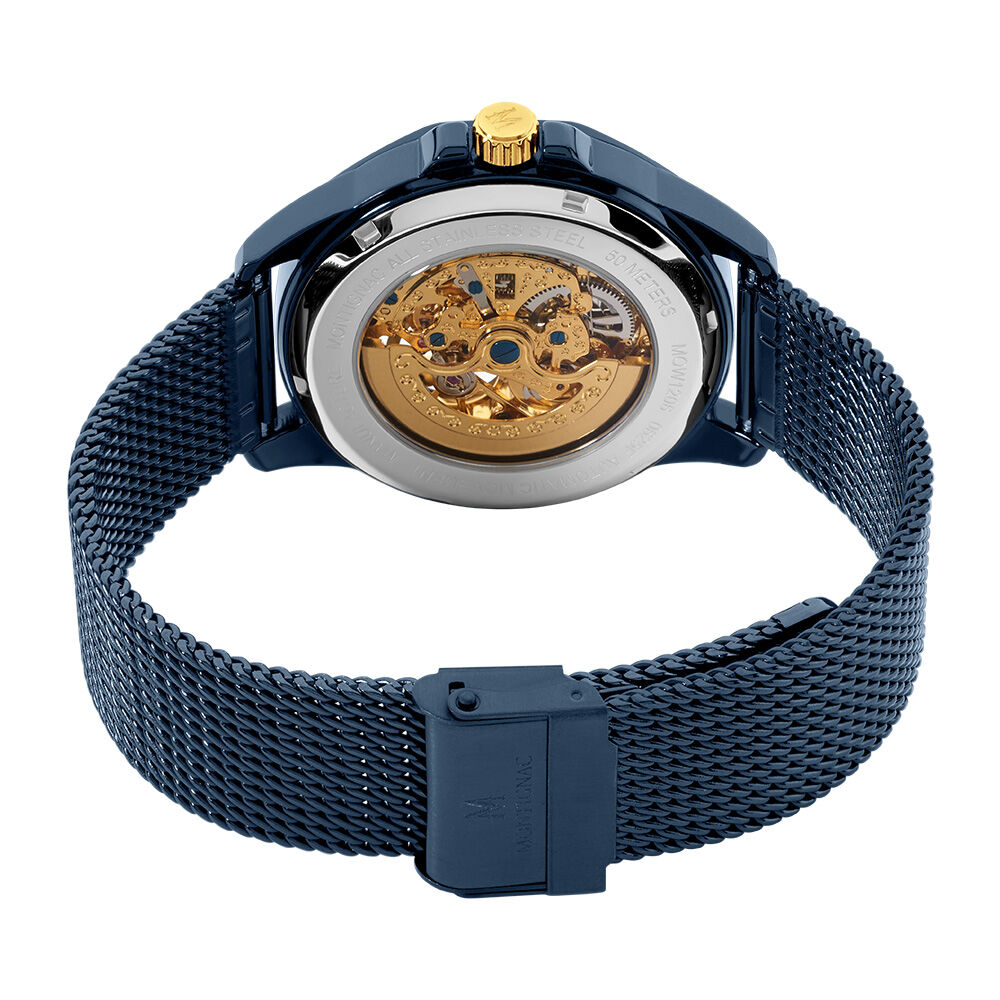 Montre Montignac Round Auto Bleu - Montres automatiques Homme | Marc Orian