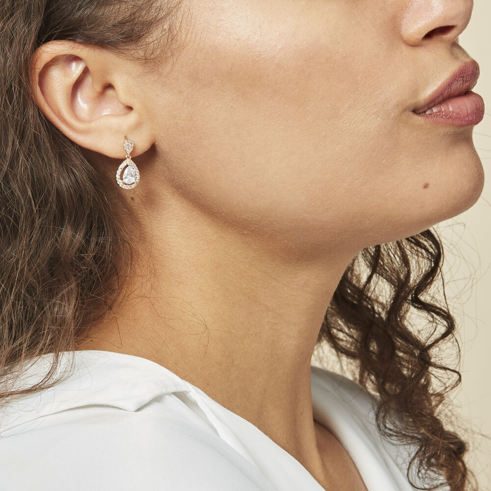 Boucles D'oreilles Pendantes Brigita Plaqué Or Jaune Oxyde - Pendantes Femme | Marc Orian