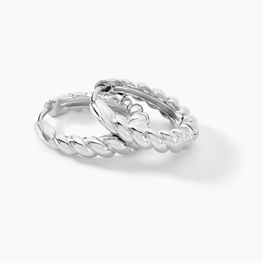 Créoles Ysanne Argent Blanc - Créoles Femme | Marc Orian