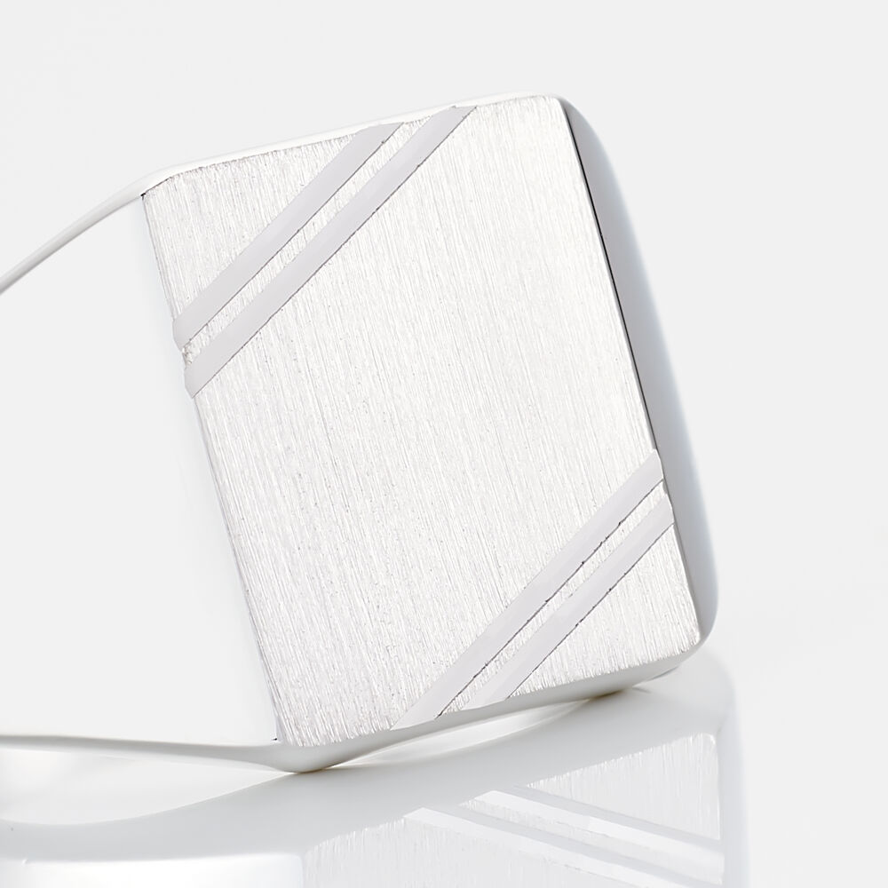 Chevalière Daniel Argent Blanc - Bijoux personnalisés Homme | Marc Orian