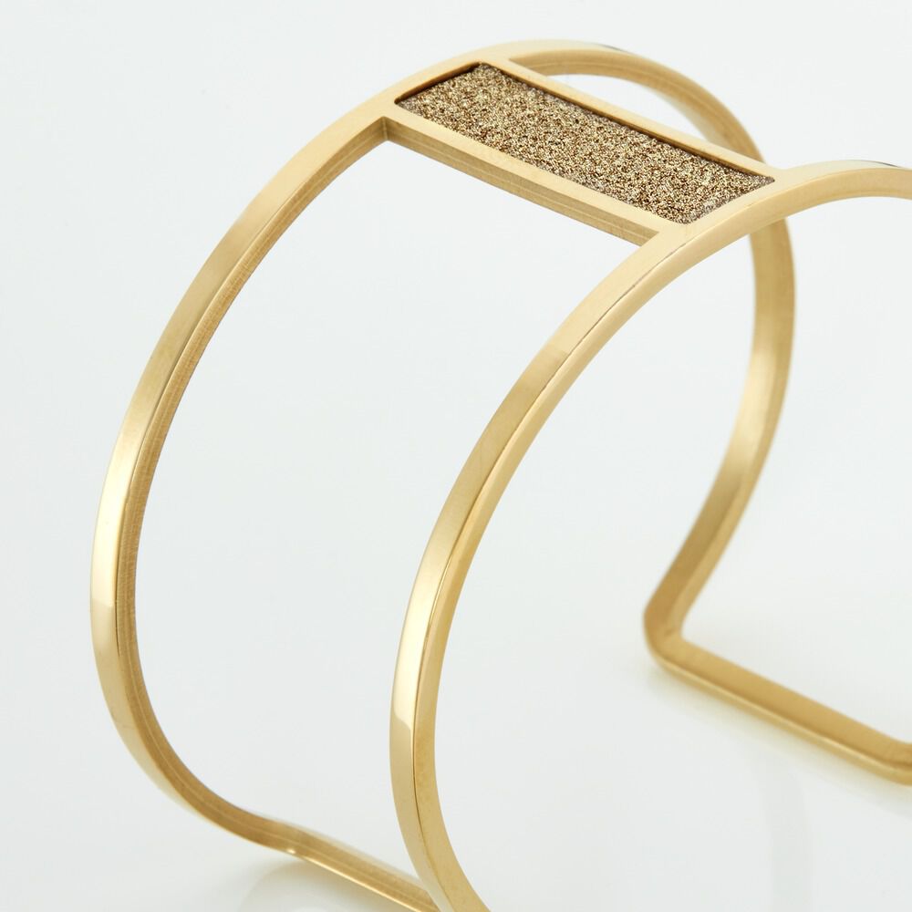 Bracelet Manchette Acier Dor&eacute; Maria - Bijoux fantaisie Femme | Marc Orian