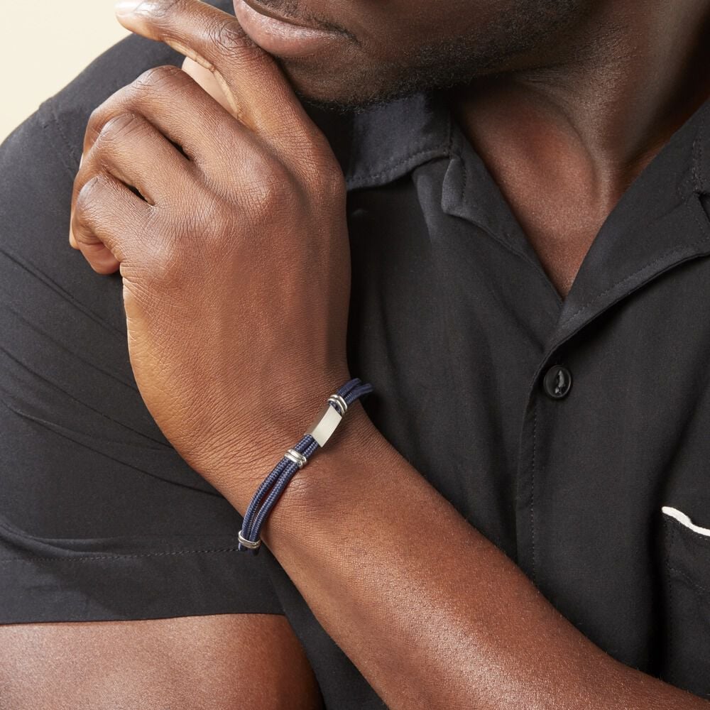 Bracelet Yannik Acier Blanc - Bracelets cordons Homme | Marc Orian