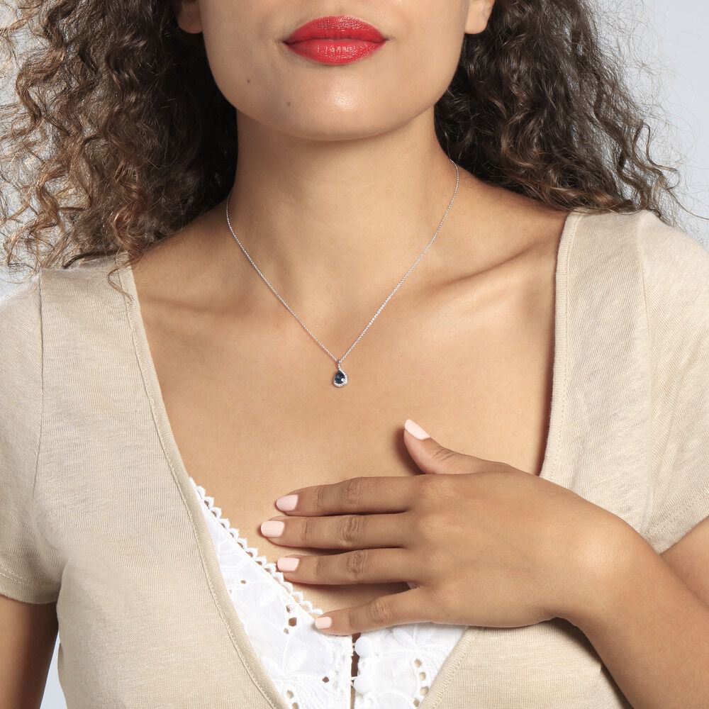 Collier Anatolie Or Blanc Topaze Et Oxyde De Zirconium - Colliers avec pierres Femme | Marc Orian