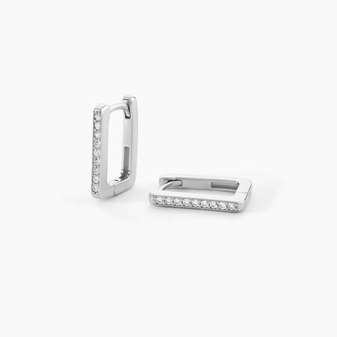 Cr&eacute;oles Keiko Argent Blanc Oxyde De Zirconium - Cr&eacute;oles Femme | Marc Orian