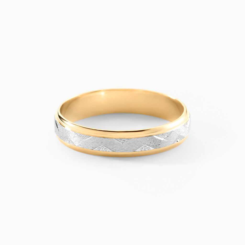 Alliance Cesarius Ruban Plat Or Bicolore - Alliances duo Unisex | Marc Orian