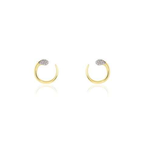 Boucles D'oreilles Puces Snake Or Jaune Diamant - Boucles d'oreilles pierres précieuses Femme | Marc Orian