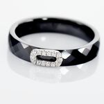 Bague Ceramik Design Argent Blanc Oxyde De Zirconium Et C&eacute;ramique - Bijoux fantaisie Femme | Marc Orian