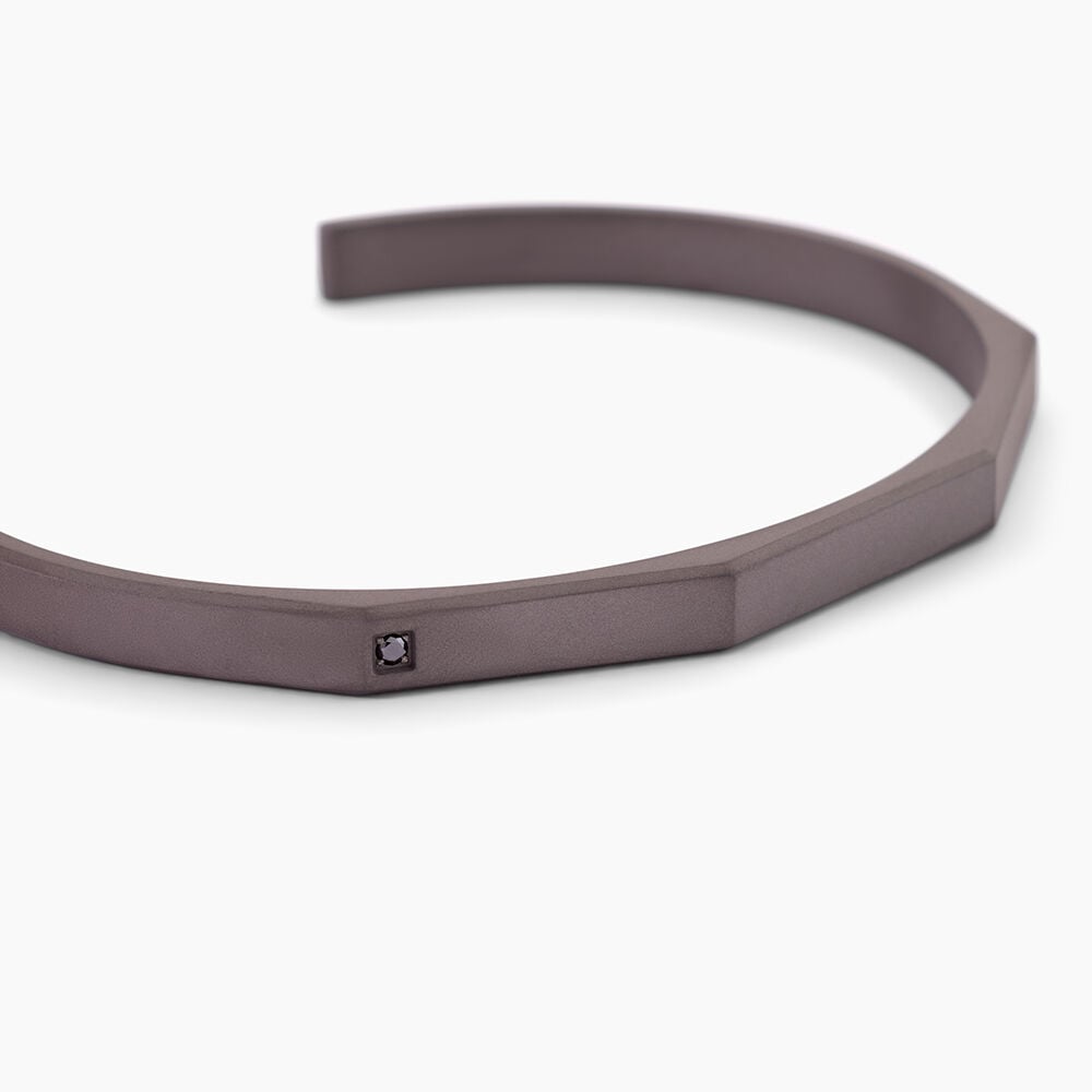 Bracelet Jonc Titane Gris Diamant - Bracelets joncs Homme | Marc Orian