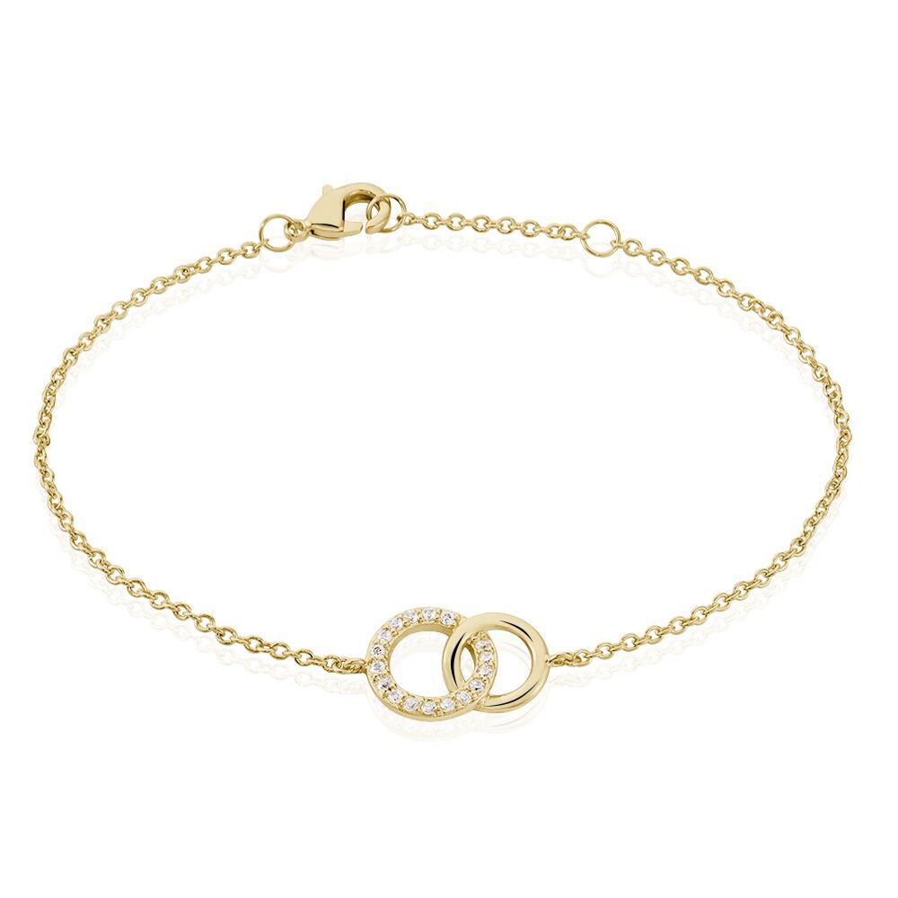 Bracelet Poeae Plaqué Or Jaune Oxyde De Zirconium - Bracelets Anneaux Entrelaces Femme | Marc Orian