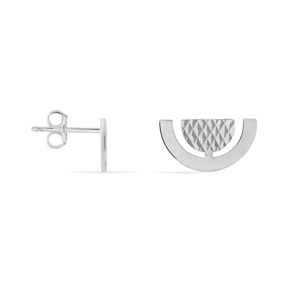 Boucles D'oreilles Puces Argent Blanc - Puces Femme | Marc Orian