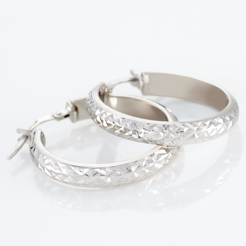 Créoles Argent Blanc Esmee - Créoles Femme | Marc Orian