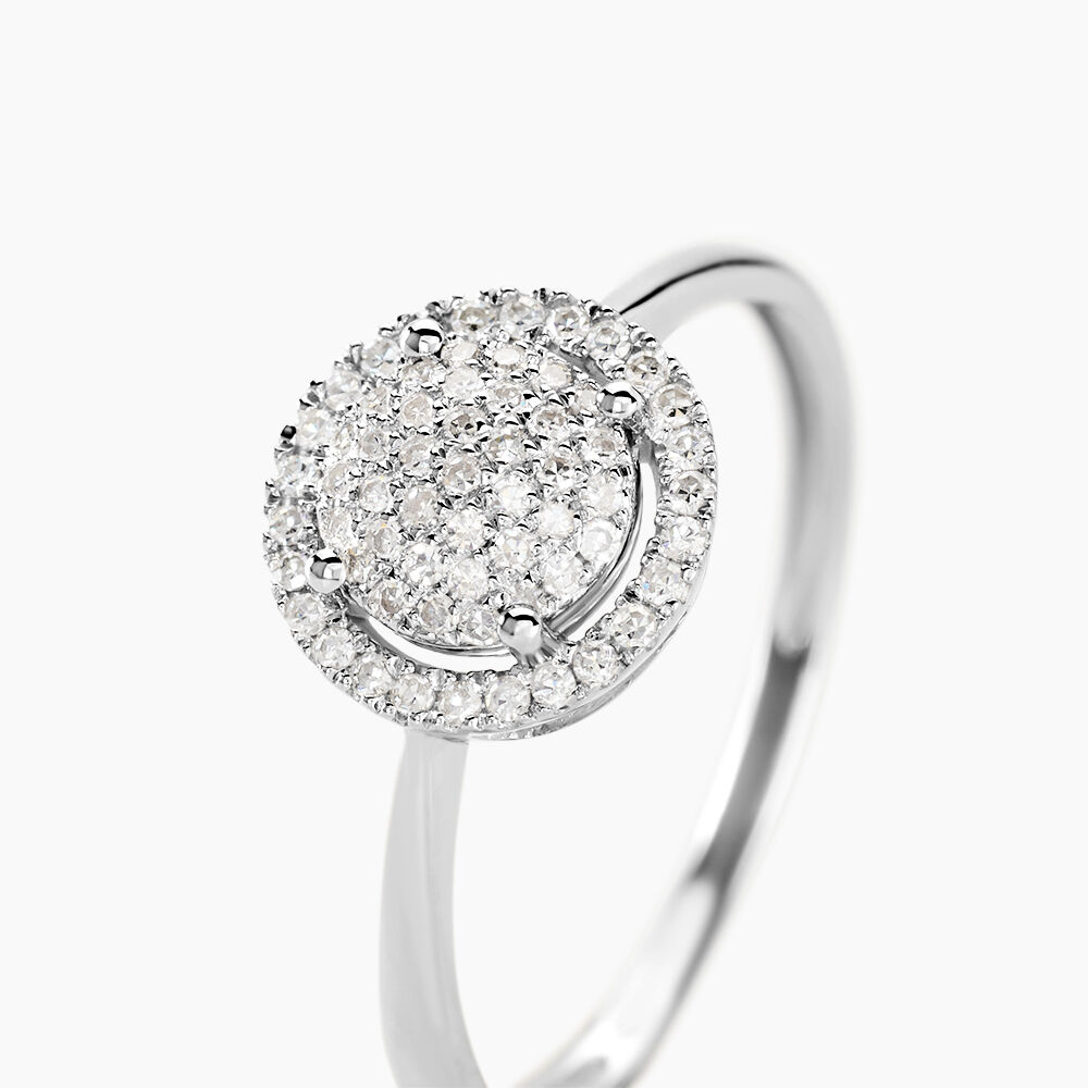 Bague Soleil D'hiver Or Blanc Diamant Divers - Bagues pierres précieuses Femme | Marc Orian