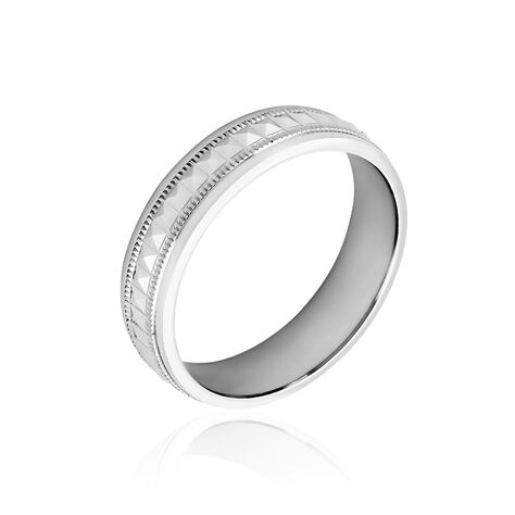 Alliance Mathieu Argent Blanc - Alliances personnalisées Homme | Marc Orian
