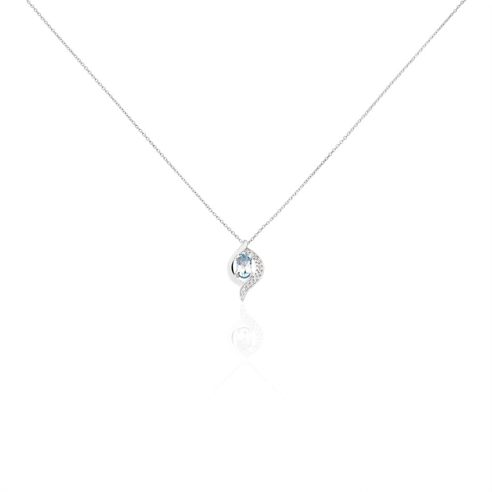 Collier Lydia Or Blanc Topaze Oxyde Oxyde - Colliers avec pierres Femme | Marc Orian