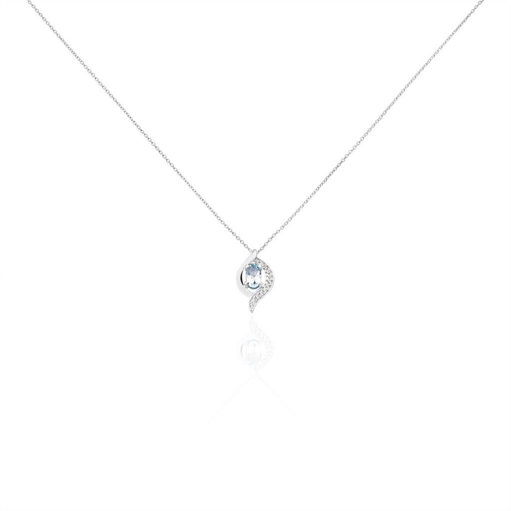 Collier Lydia Or Blanc Topaze Oxyde Oxyde - Colliers avec pierres Femme | Marc Orian