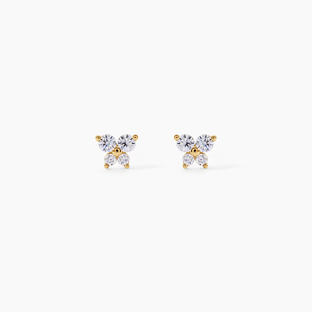 Boucles D'oreilles Puces Jemila Or Jaune Oxyde De Zirconium - Puces Famille | Marc Orian