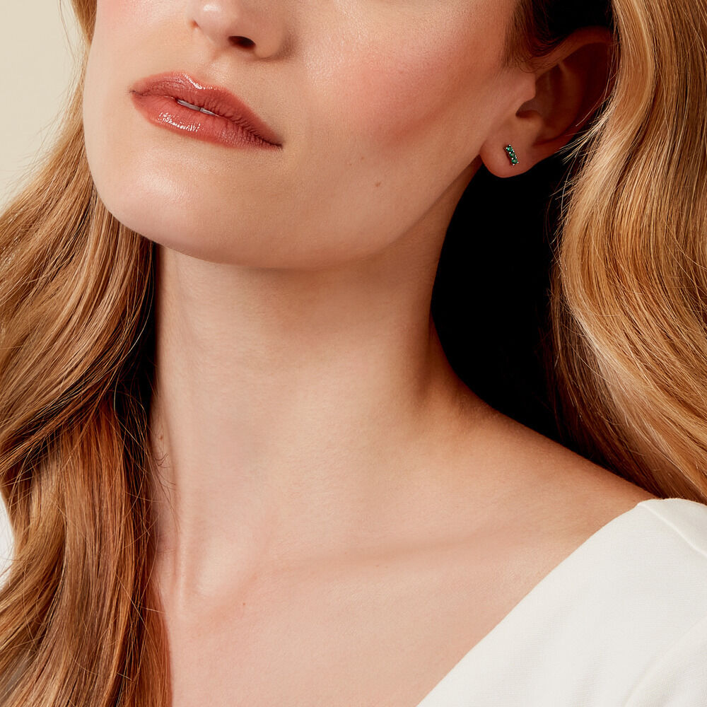 Boucles D'oreilles Puces Mai-ly Argent Blanc Spinelle - Nouveautés Femme | Marc Orian