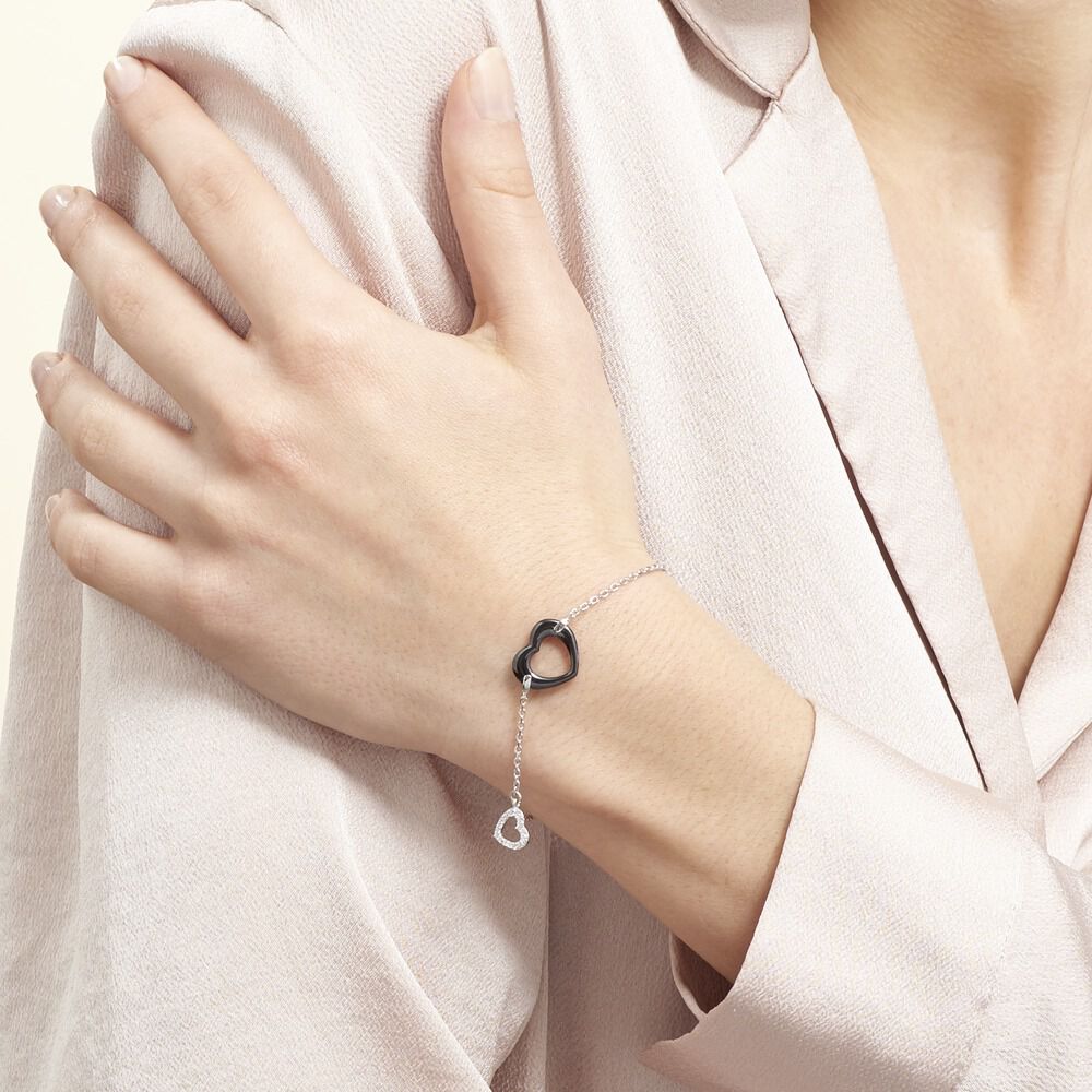 Bracelet Anissa Argent Blanc Céramique Et Oxyde De Zirconium - Bracelets chaînes Femme | Marc Orian