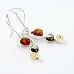 Boucles D'oreilles Pendantes Murriel Argent Blanc Ambre - Pendantes Femme | Marc Orian