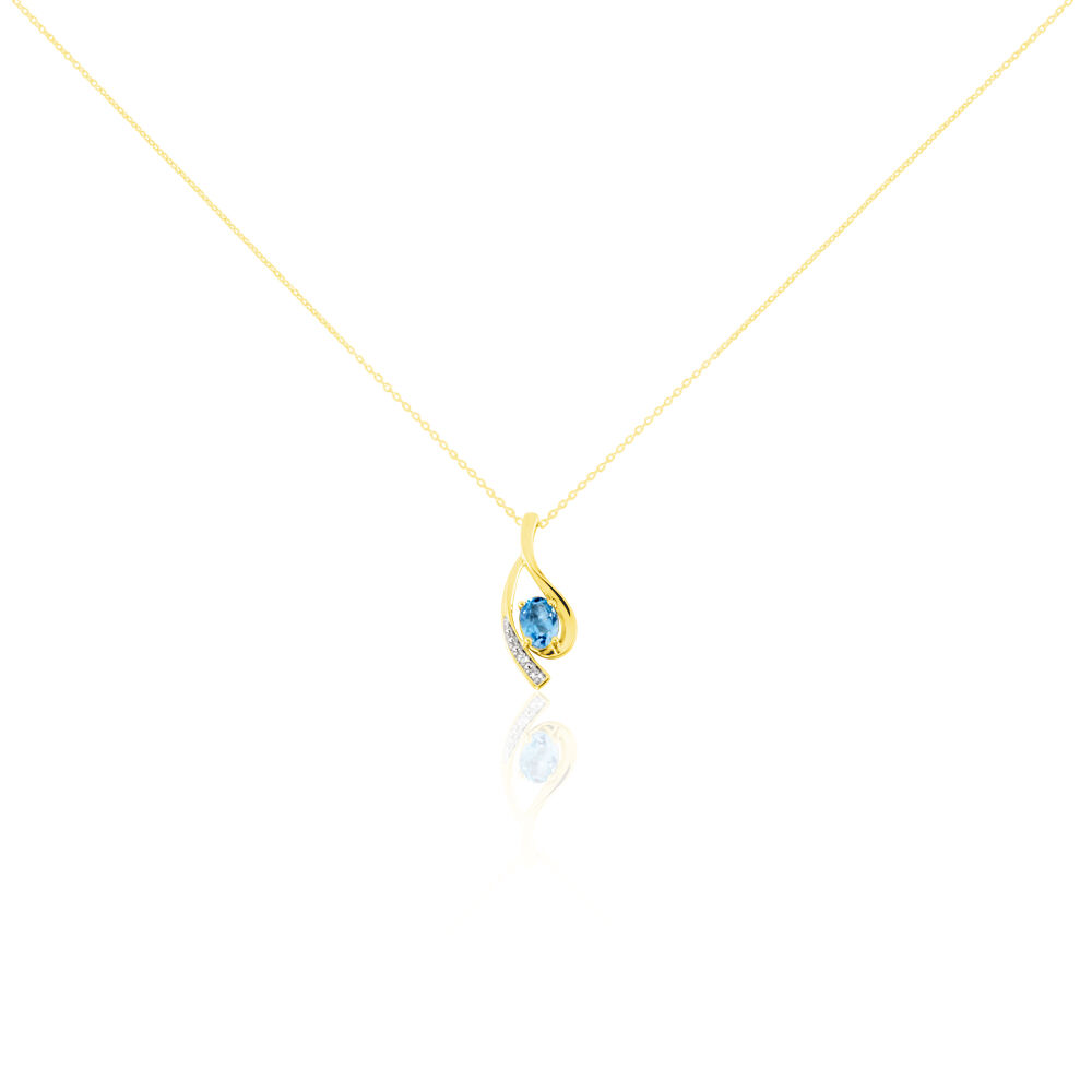 Collier Or Jaune Sagesse Topaze Oxydes De Zirconium - Colliers avec pierres Femme | Marc Orian