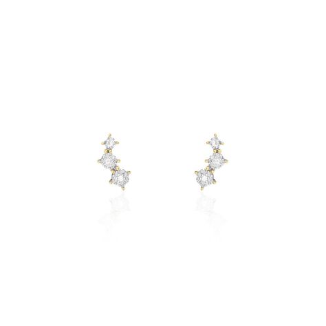 Boucles D'oreilles Puces Xene Or Jaune Diamant - Boucles d'oreilles pierres précieuses Femme | Marc Orian