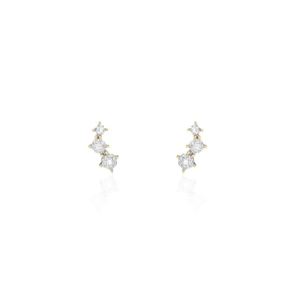 Boucles D'oreilles Puces Xene Or Jaune Diamant - Boucles d'oreilles pierres précieuses Femme | Marc Orian