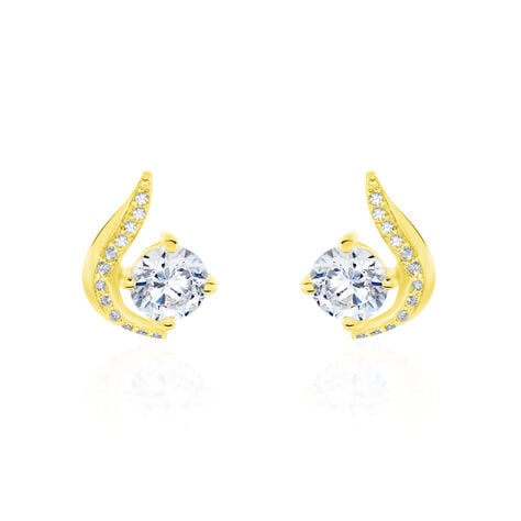 Boucles D'oreilles Puces Sevde Or Jaune Oxyde De Zirconium - Puces Femme | Marc Orian