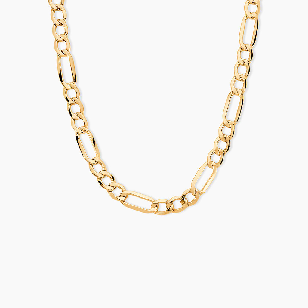 Collier Or Jaune Maille Altern&eacute;e - Chaines Homme | Marc Orian