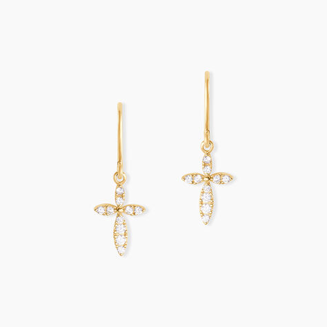 Boucles D'oreilles Pendantes Chastity Or Jaune Oxyde De Zirconium - Pendantes Femme | Marc Orian