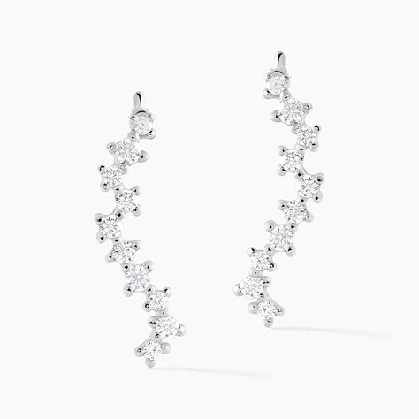 Bijoux D'oreilles Brandi Argent Rhodié Oxyde De Zirconium - Piercings d'oreilles Femme | Marc Orian