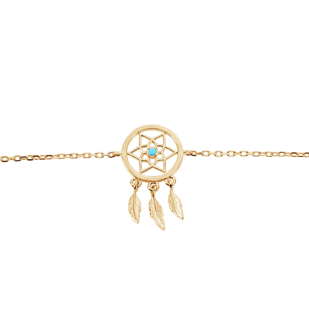 Bracelet Attrape Reves Plaque Or Jaune Pierre De Synthese - Bracelets fantaisie Femme | Marc Orian