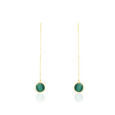 Boucles D'oreilles Pendantes Florica Or Jaune Malachite - Boucles d'oreilles Pendantes Femme | Marc Orian