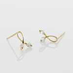 Boucles D'oreilles Puces Alvina Ruban Or Jaune Oxyde De Zirconium - Puces Femme | Marc Orian