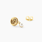 Boucles D'Oreilles Pendantes Guess Tiny Pearly Acier Jaune Oxyde De Zirconium Perle D'Imitation - Pendantes Femme | Marc Orian