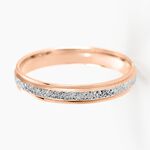 Alliance Caroline Sablee Demi Jonc Classique Or Bicolore - Alliances personnalis&eacute;es Femme | Marc Orian