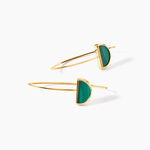 Boucles D'oreilles Pendantes Florica Or Jaune Malachite - Pendantes Femme | Marc Orian