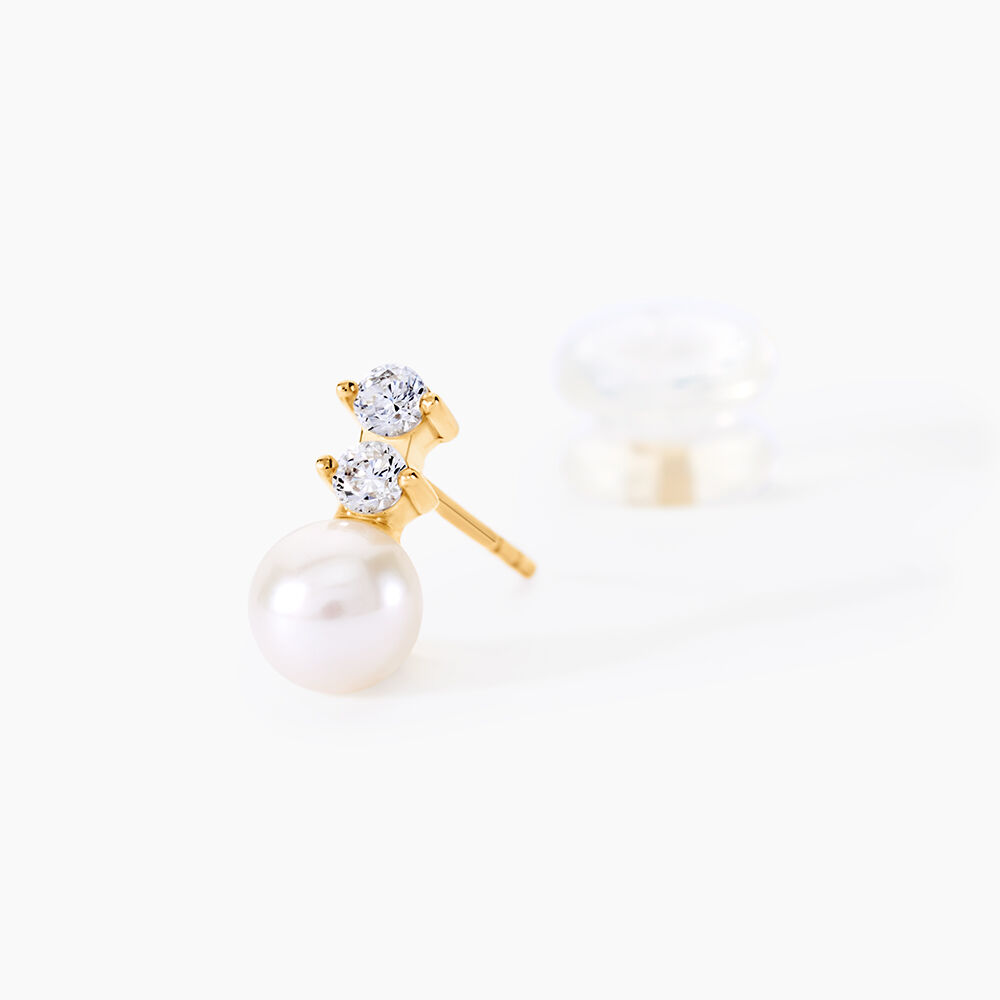 Boucles D'oreilles Pendantes Taima Or Jaune Perle De Culture - Pendantes Femme | Marc Orian