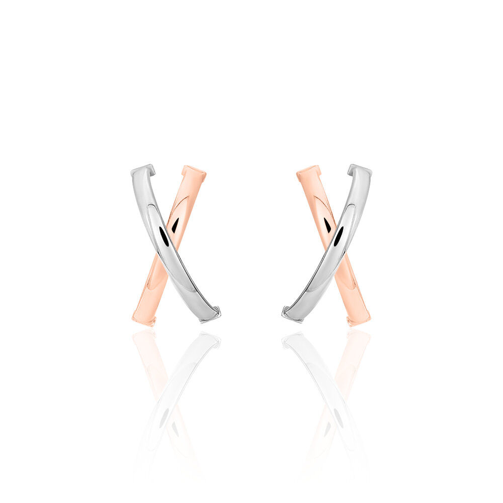 Créoles Bleona Croisees Or Bicolore - Créoles Femme | Marc Orian