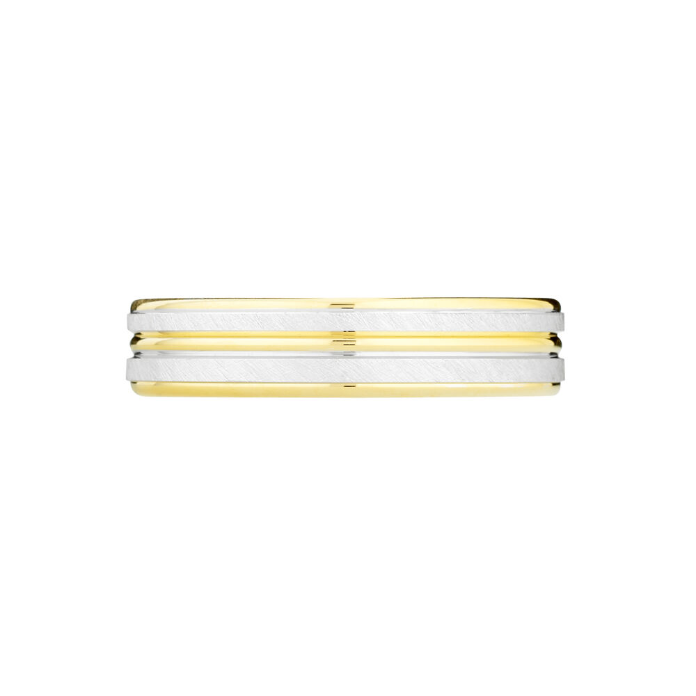 Alliance Givree Ruban Plat Or Bicolore - Alliances duo Unisex | Marc Orian