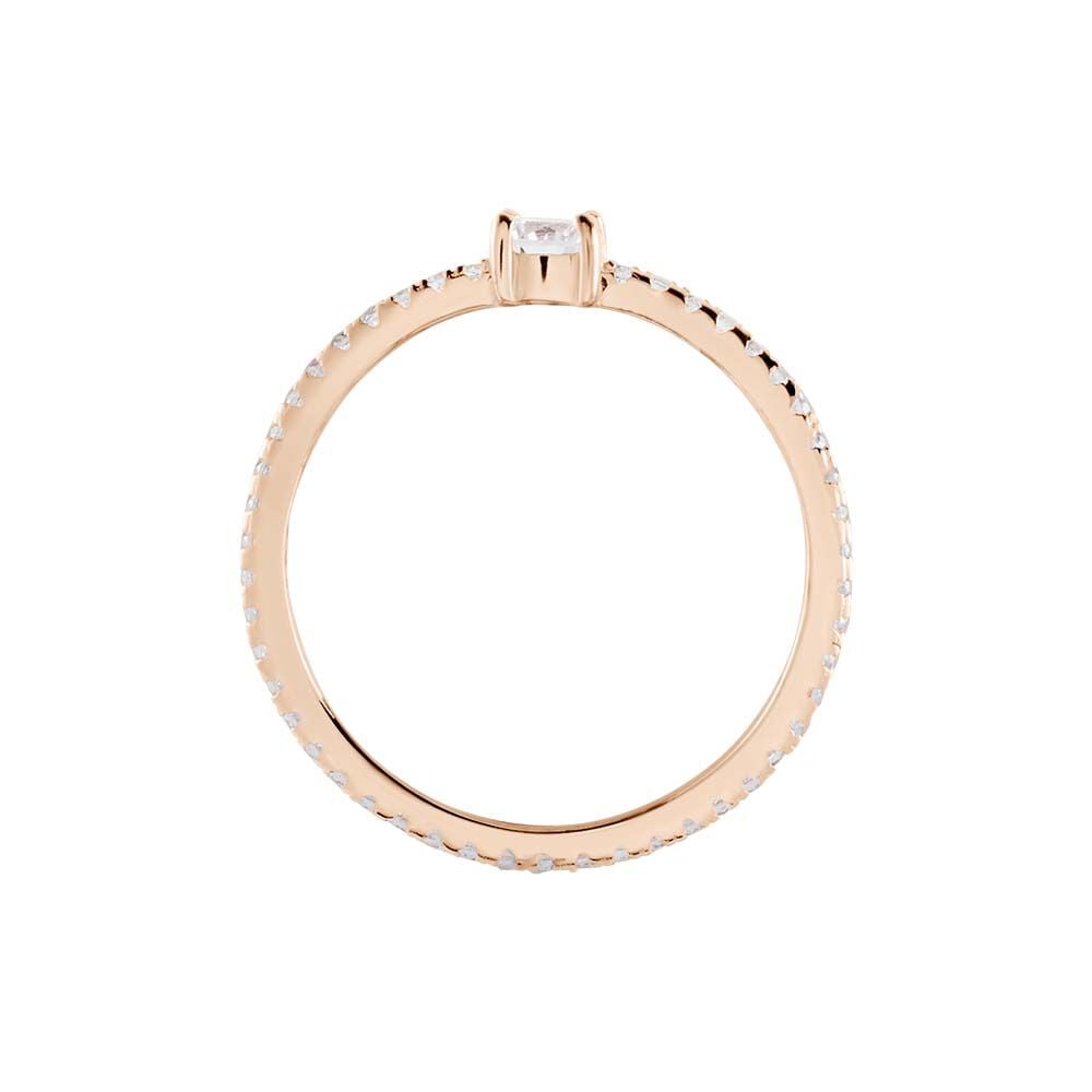 Bague Solitaire Ursi Argent Rose Oxyde De Zirconium - Bijoux fantaisie Femme | Marc Orian