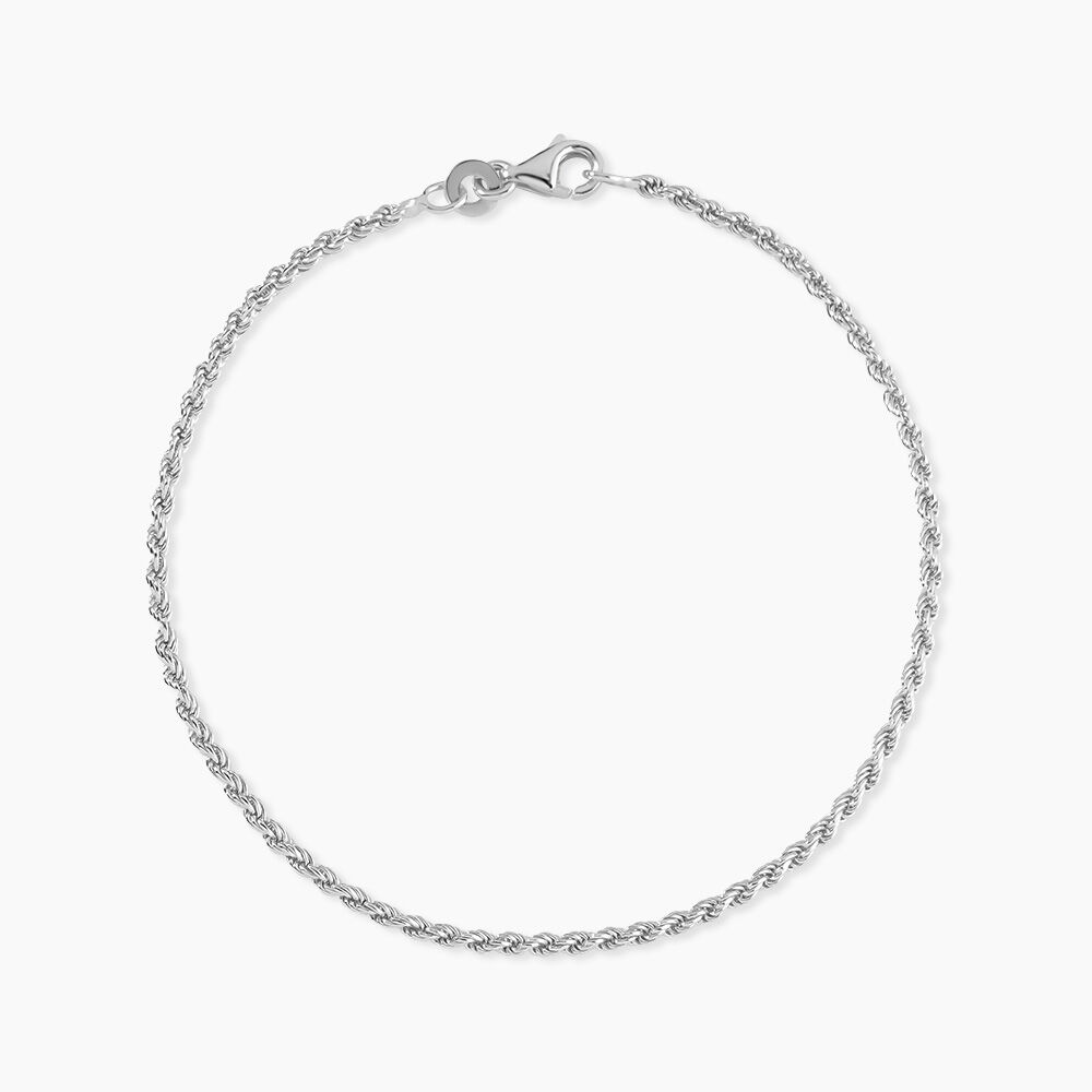 Bracelet Cacilda Maille Corde Argent Blanc - Bracelets fantaisie Femme | Marc Orian