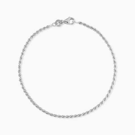 Bracelet Cacilda Maille Corde Argent Blanc - Bracelets fantaisie Femme | Marc Orian