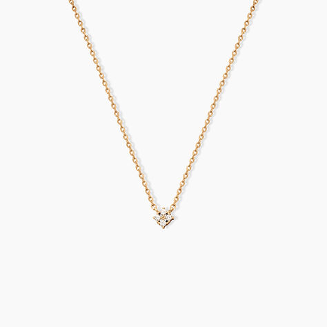 Collier &eacute;clat Perl&eacute; Plaqu&eacute; Or Oxyde De Zirconium - Colliers avec pierres Femme | Marc Orian