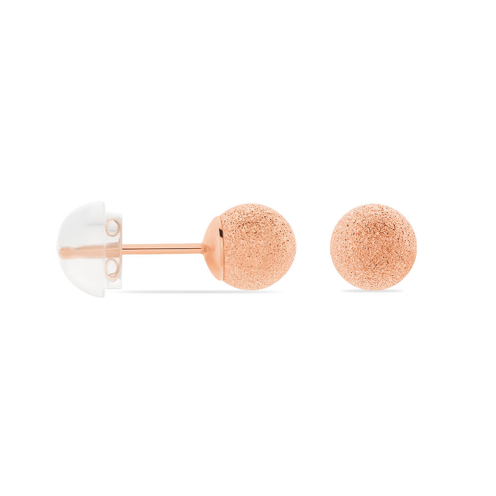 Boucles D'oreilles Puces Fidelia Boule Sablee Or Rose - Puces Femme | Marc Orian