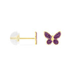 Boucles D'oreilles Puces Silia Papillon Or Jaune - Puces Enfant | Marc Orian
