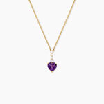 Collier Fany Argent Dor&eacute; A L'Or 750/1000 Am&eacute;thyste Oxyde De Zirconium - Colliers avec pierres Femme | Marc Orian